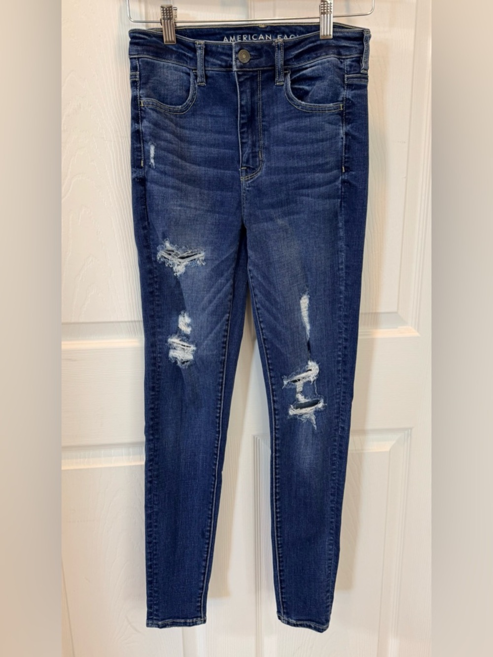 Like New American Eagle Super Stretch Super Hi- Rise Jeggings Sz 4 Regular